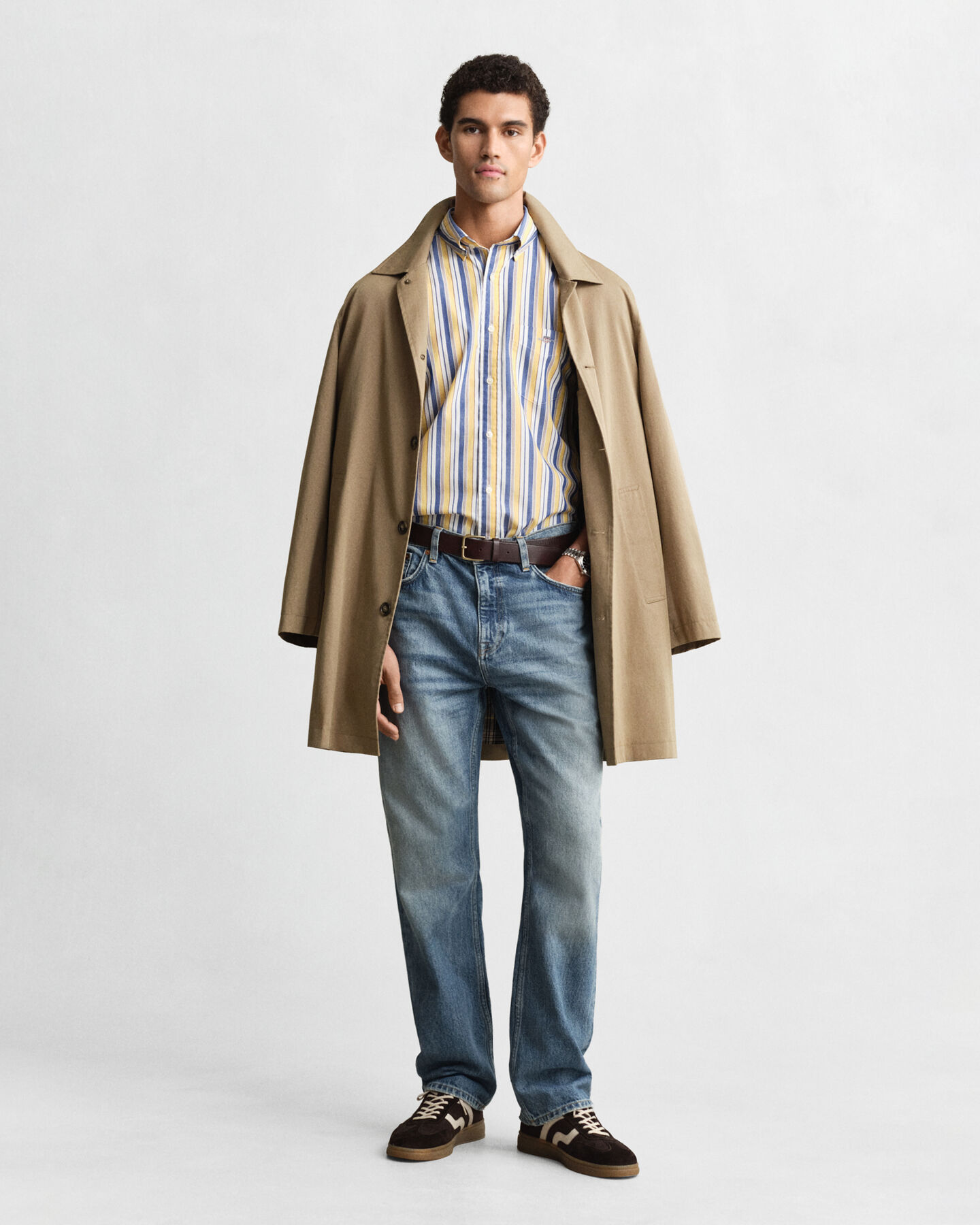 Camicia in popeline a righe regular fit