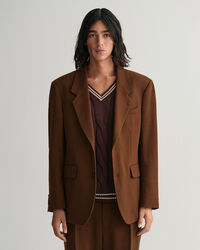 Blazer da abito in crêpe di lana oversize