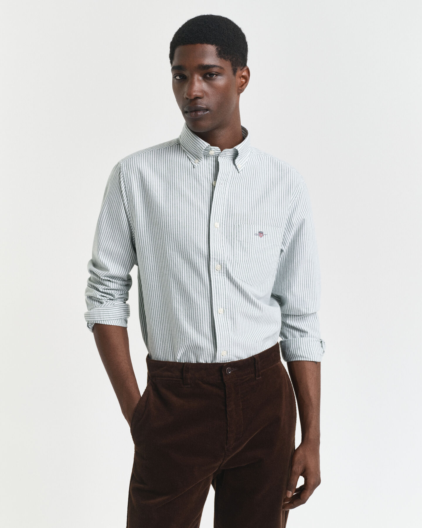 Camicia Oxford classica a righe Banker regular fit