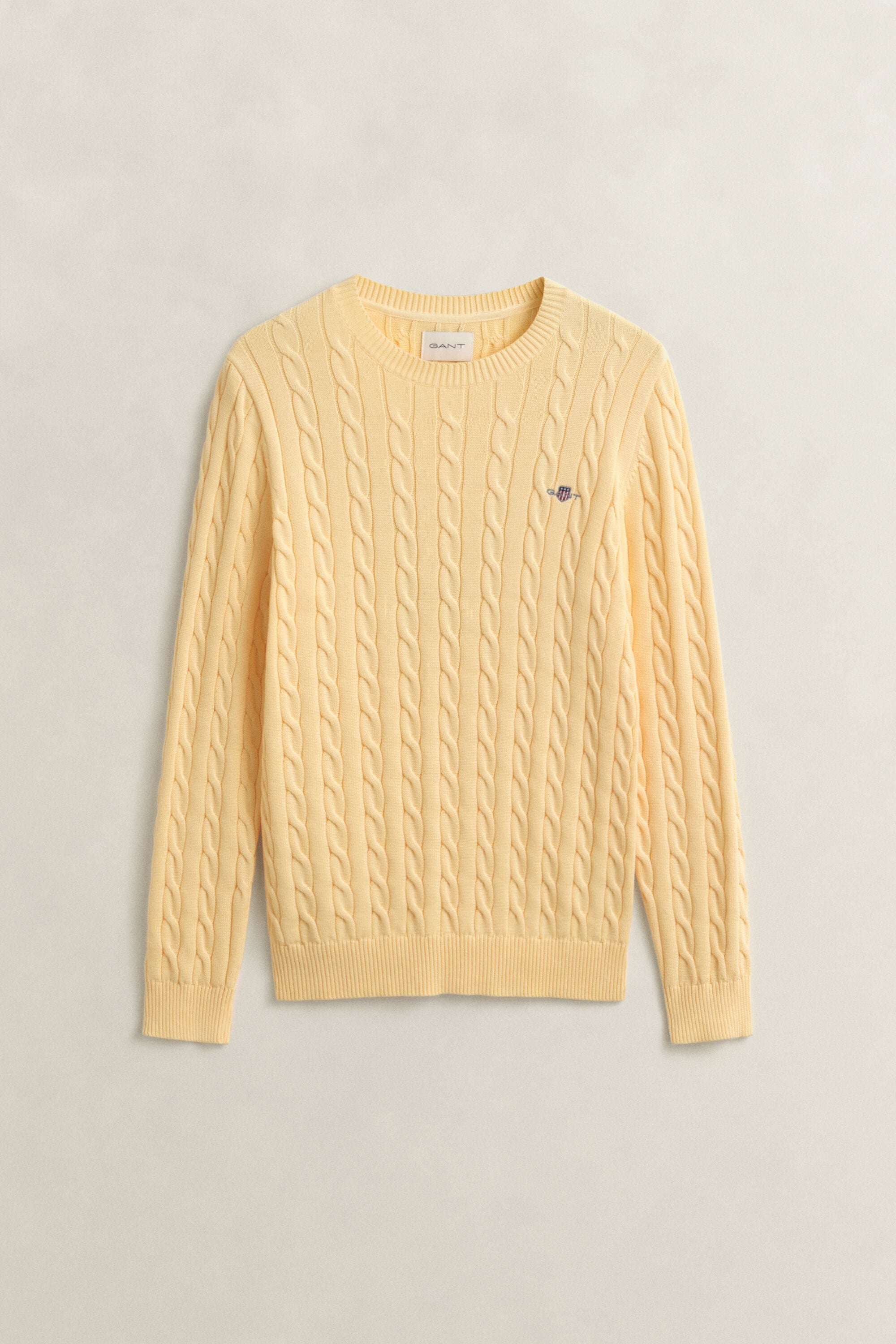 Maglia girocollo in cotone a trecce