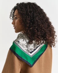 Foulard in seta con stampa di albero