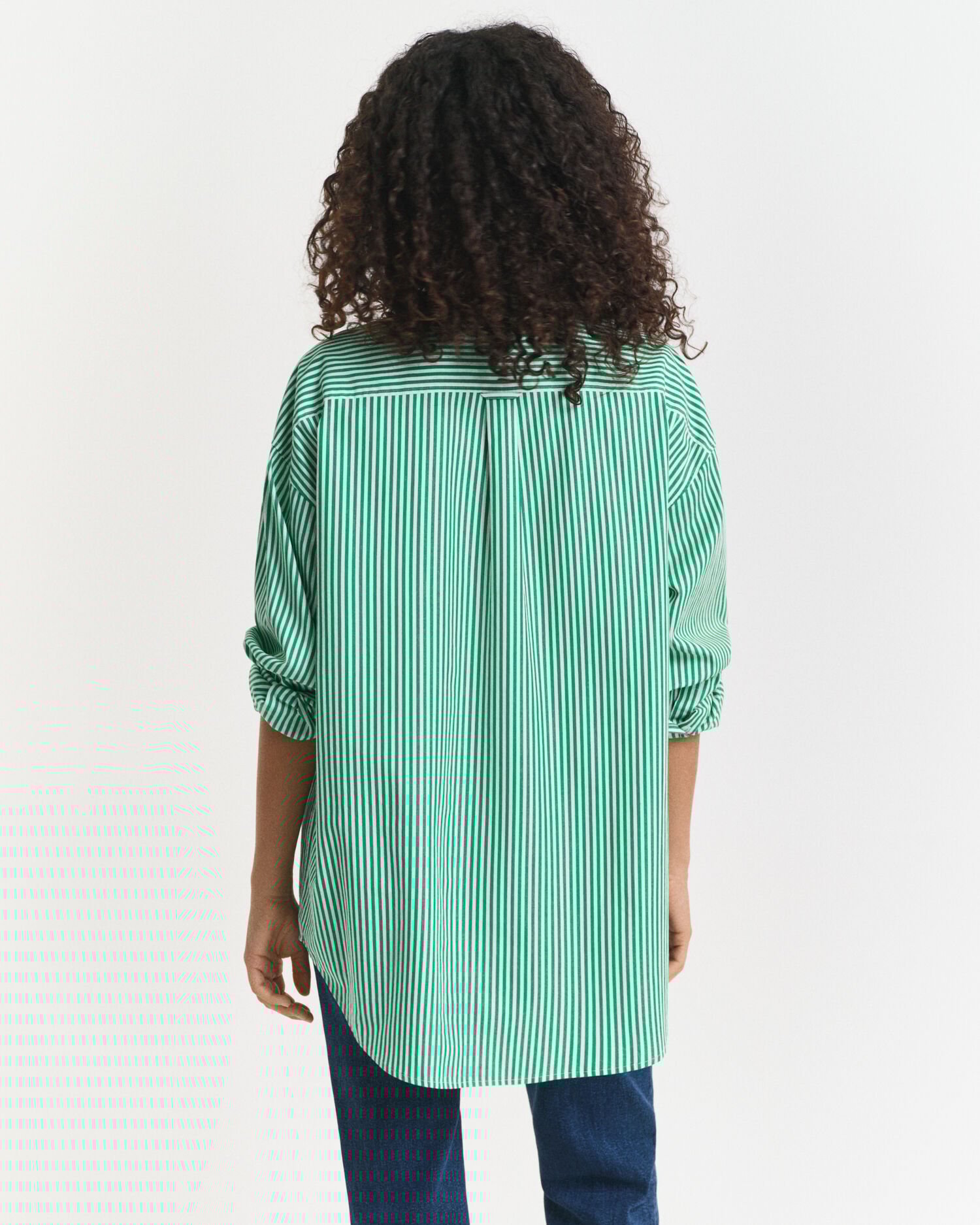 Camicia classica in popeline a righe oversize
