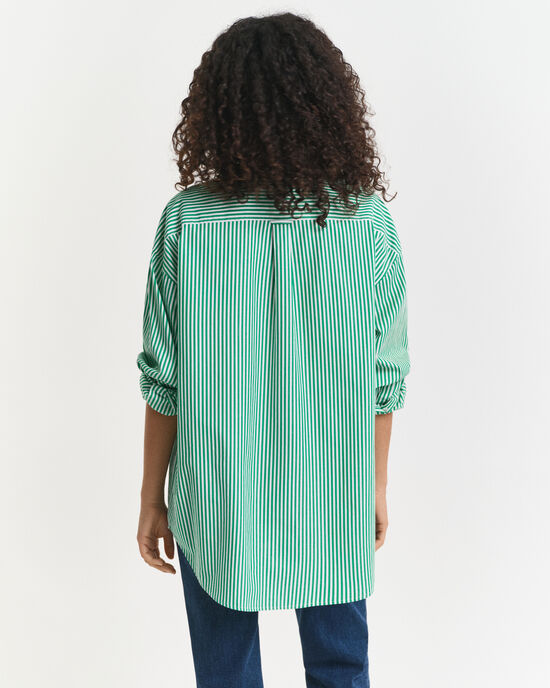 Camicia classica in popeline a righe oversize