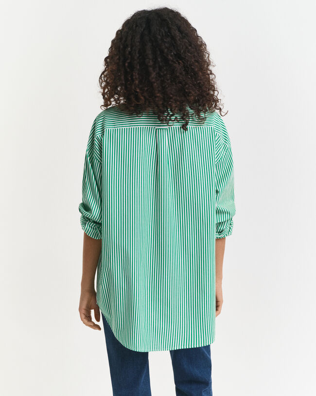 Camicia classica in popeline a righe oversize