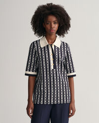 Polo a mezza manica e jacquard con catena