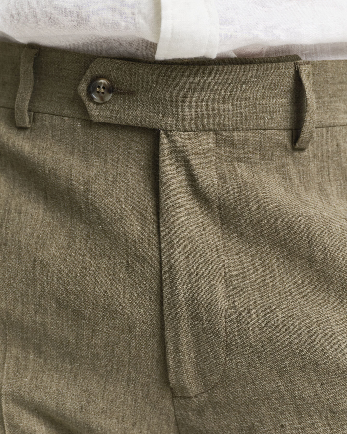 Pantaloni da abito in misto lino-cotone slim fit