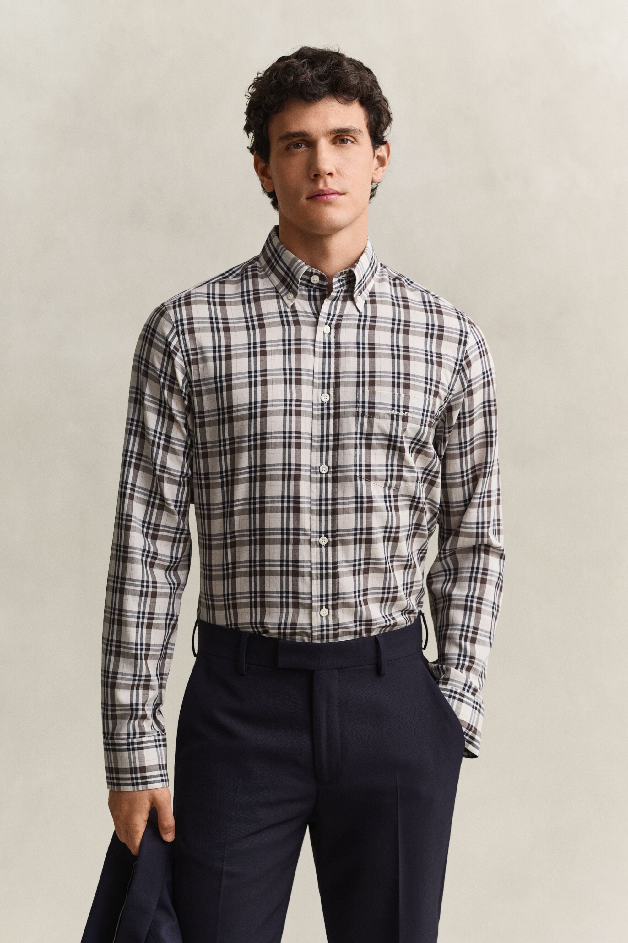Camicia in twill a quadri