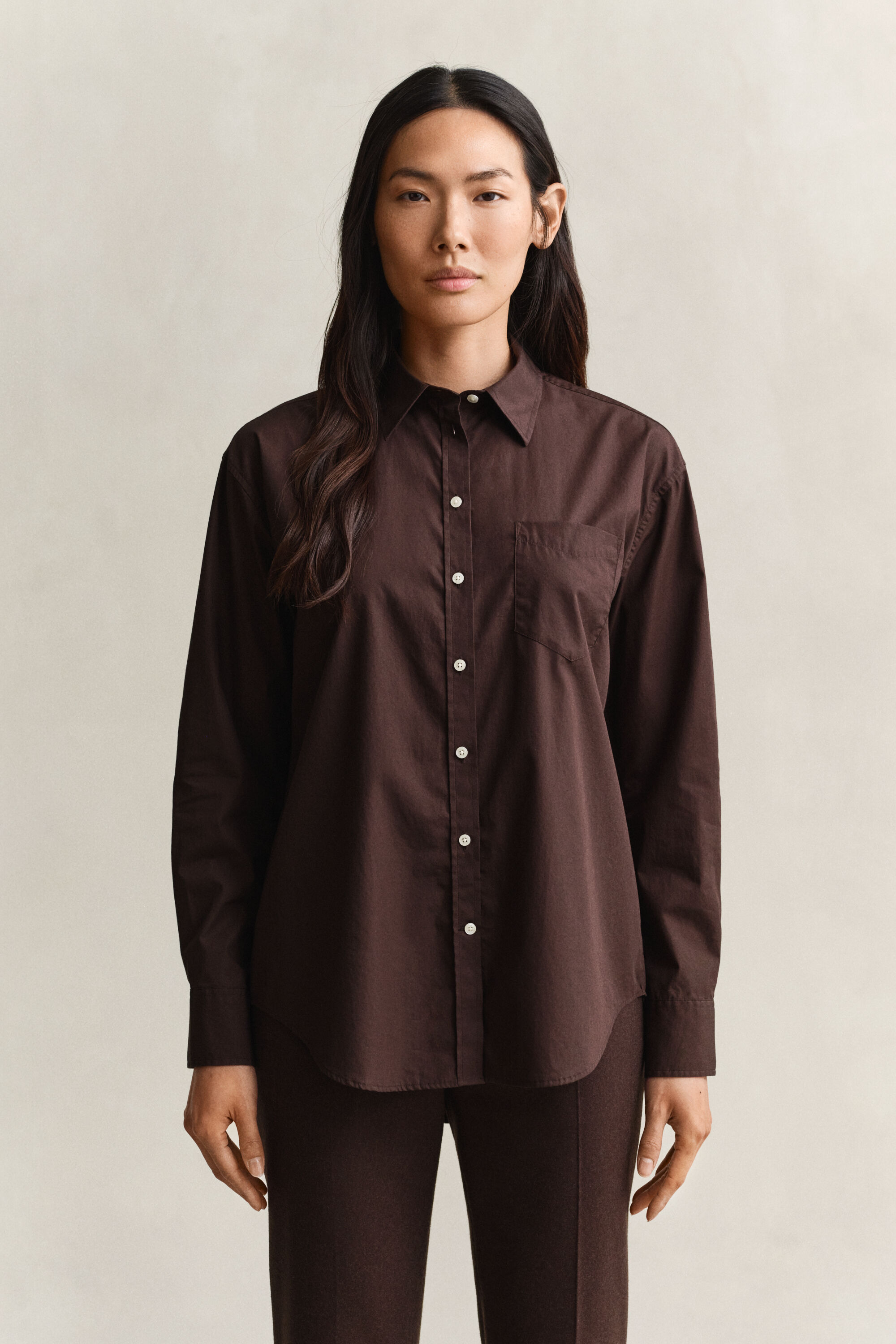 Camicia classica in popeline relaxed fit