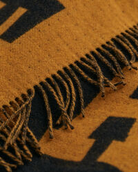 Poncho in lana con logo