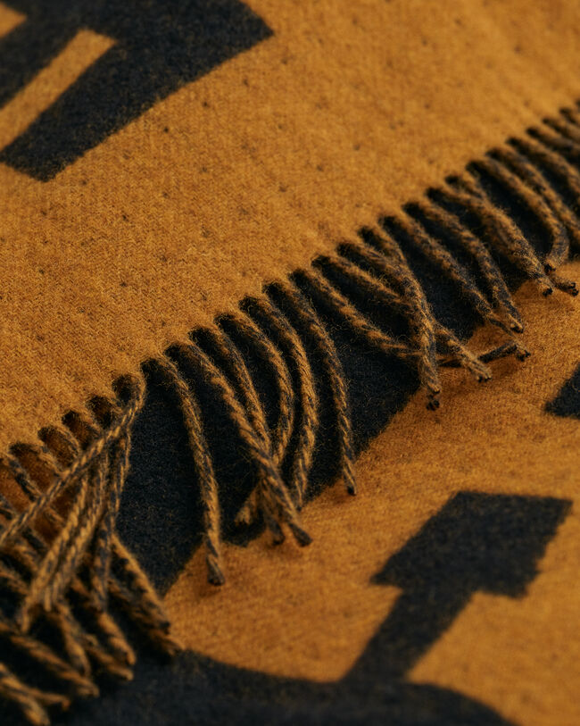 Poncho in lana con logo