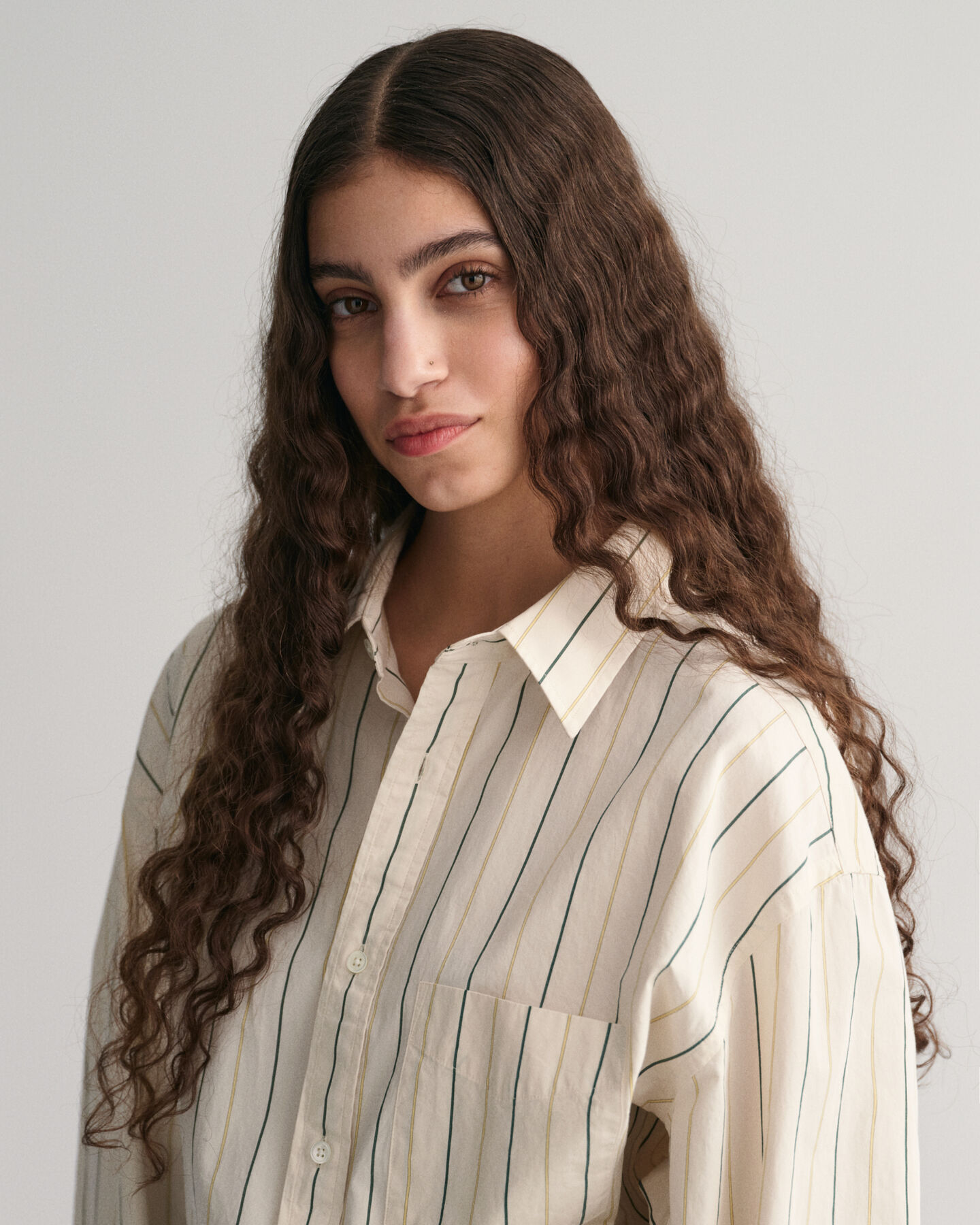 Camicia in popeline Compact a righe oversize