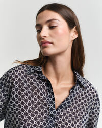 Camicia geometrica misto cotone-seta relaxed fit
