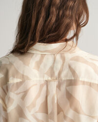Camicia in seta e cotone Palm Print relaxed fit