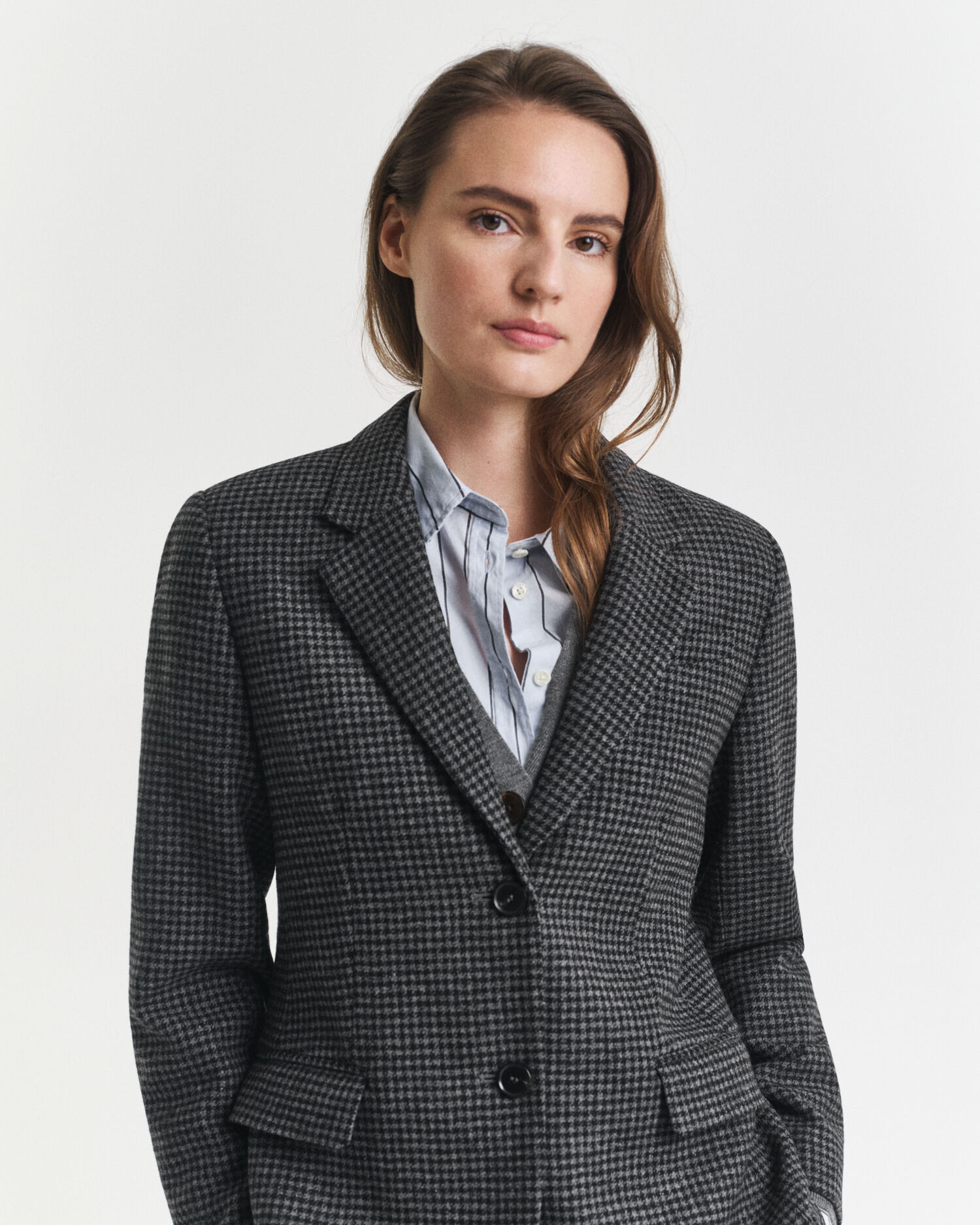 Blazer pied-de-poule in lana regular fit