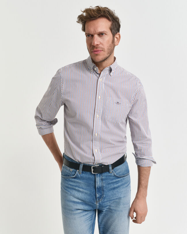 Camicia classica in popeline a righe regular fit