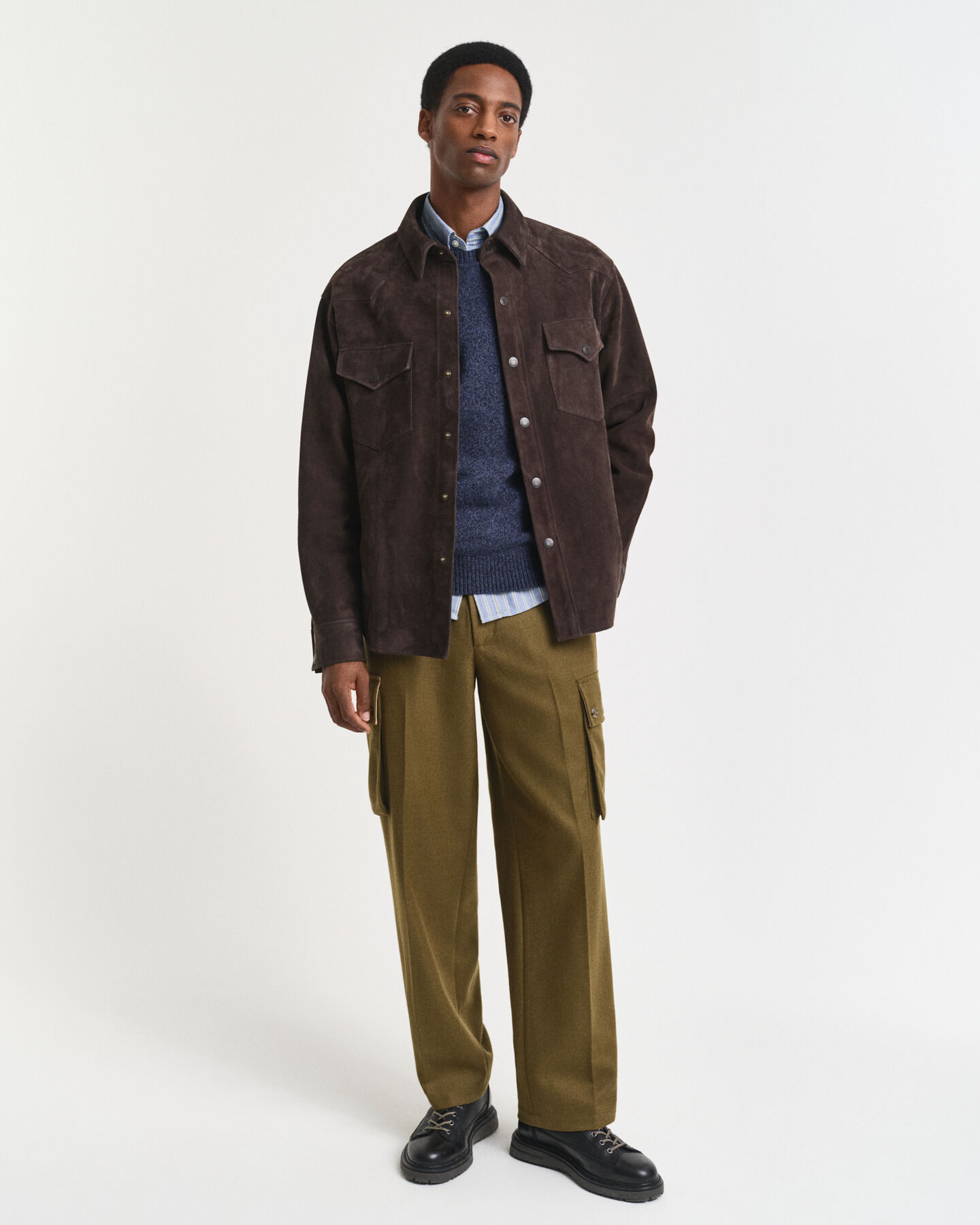 Maglia girocollo in misto lana mouliné