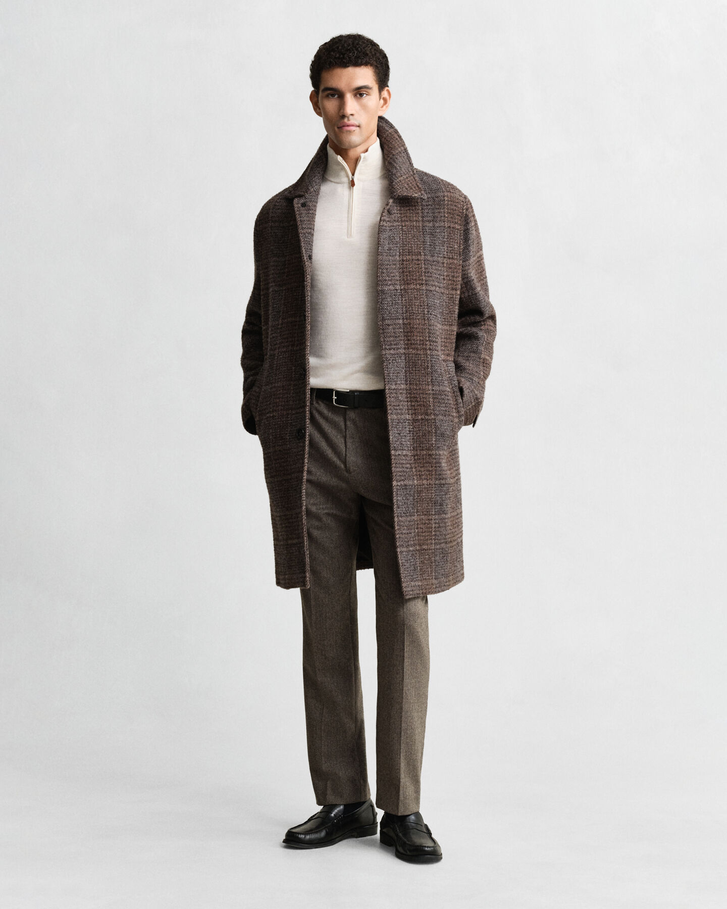 Maglia con zip corta in finissima lana merino