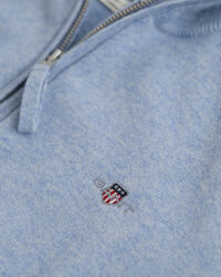 Maglia in lana d’agnello finissima con zip corta