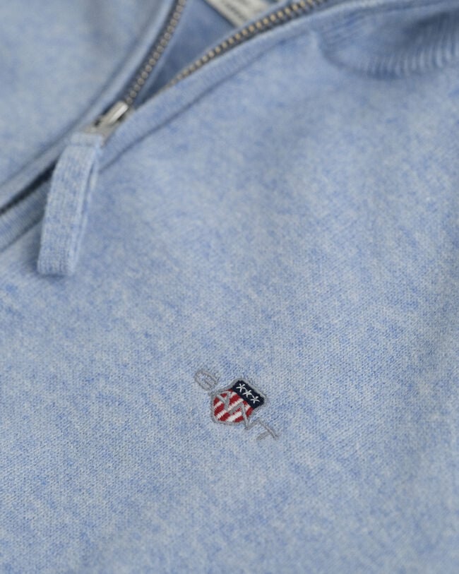 Maglia in lana d’agnello finissima con zip corta