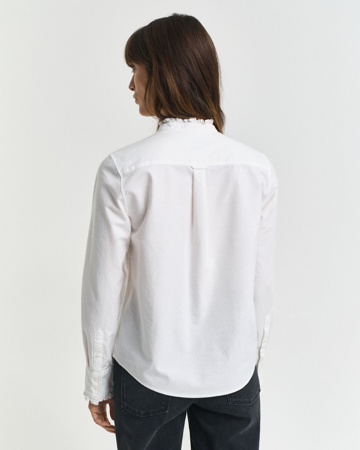 Blusa Oxford classica con volant