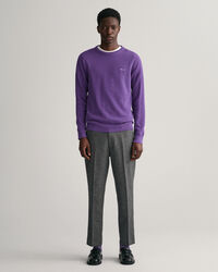 Pantaloni con motivo a spina di pesce stretti in fondo