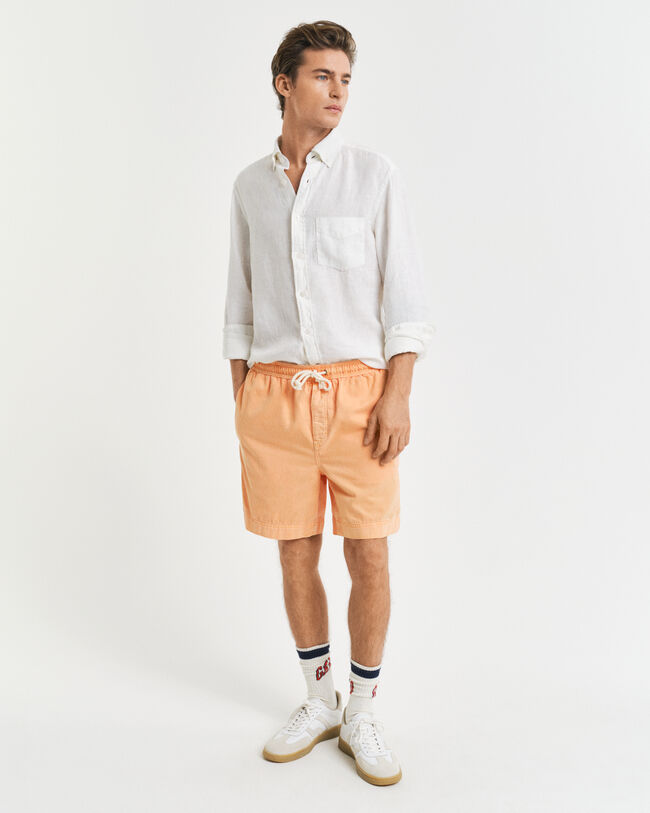 Pantaloncini effetto sbiadito con coulisse regular fit