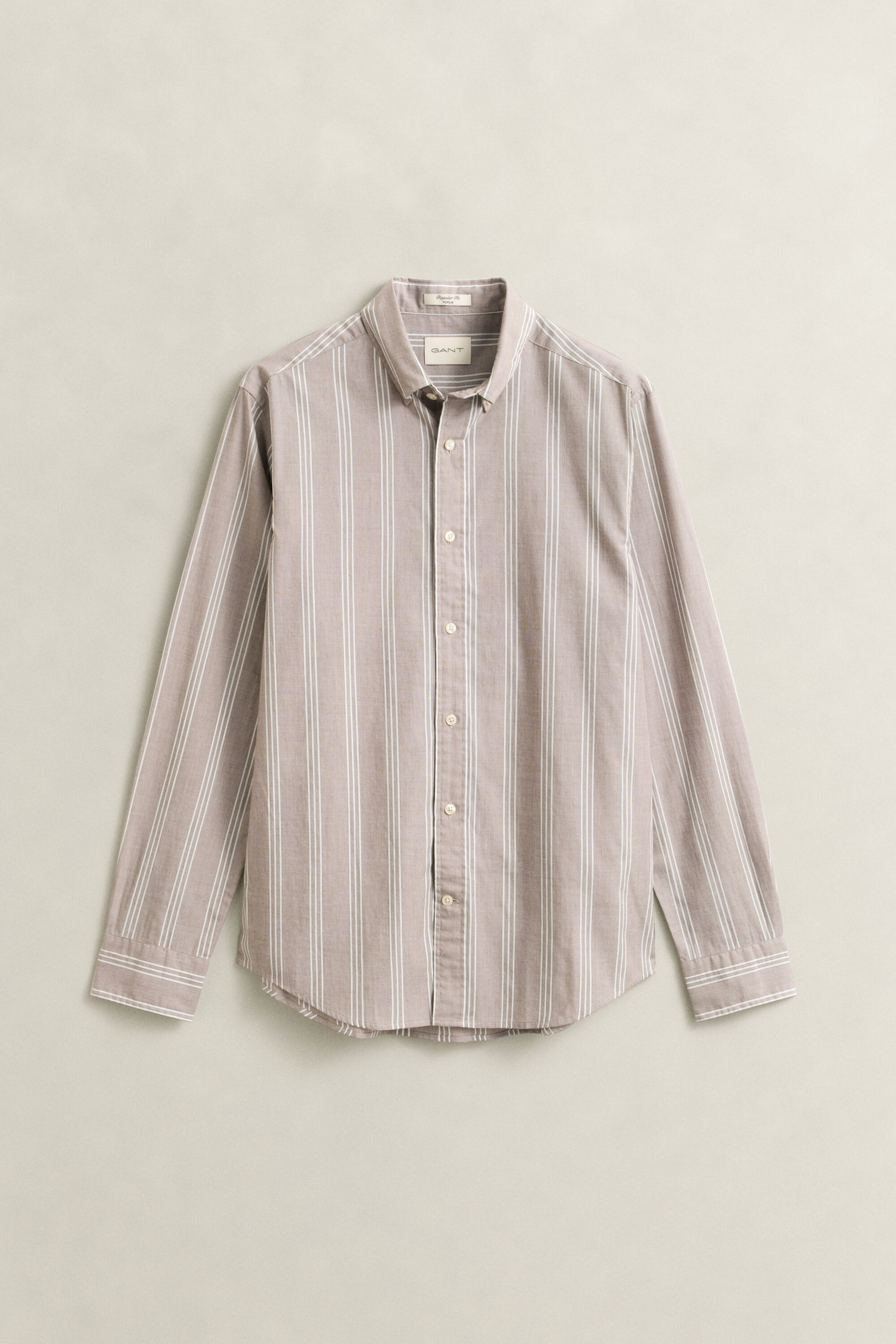 Camicia fil-à-fil in popeline a righe regular fit
