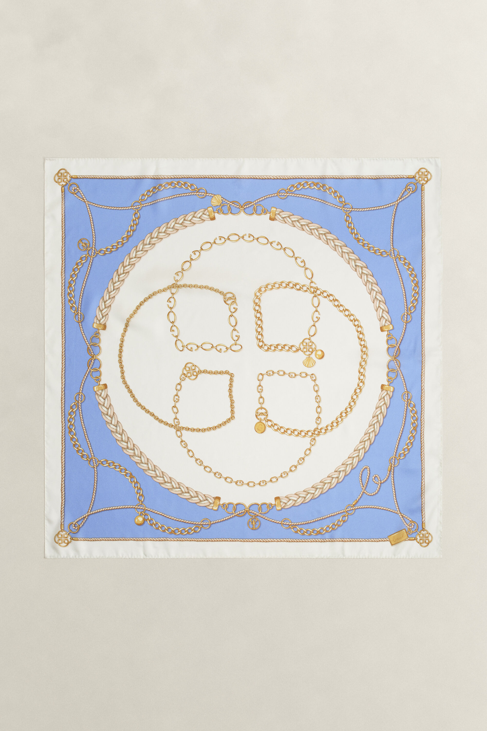 Foulard di seta con motivo a catene