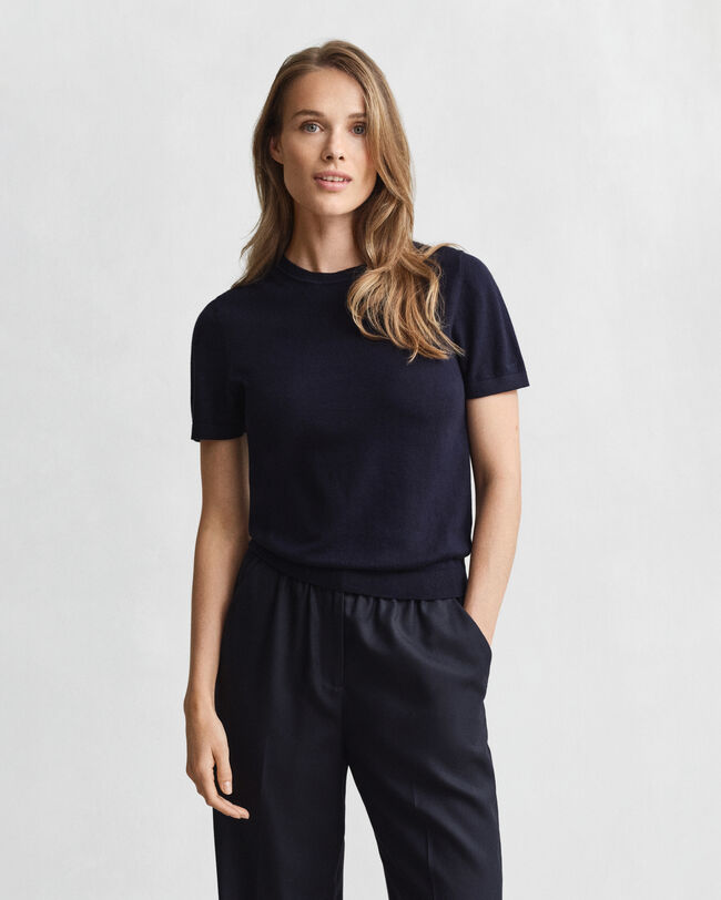 Maglia girocollo leggera a maniche corte