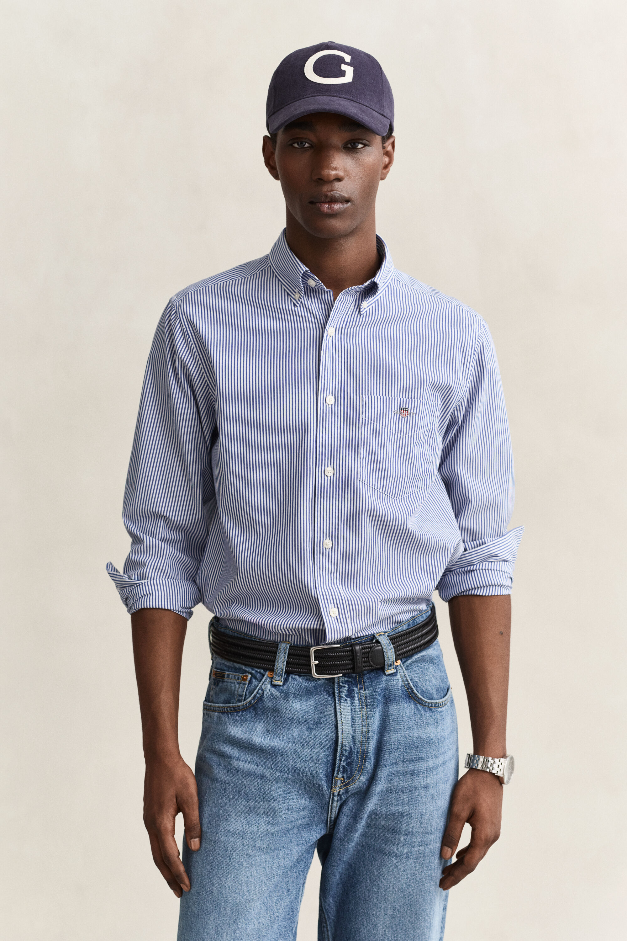 Camicia in popeline a righe Classic regular