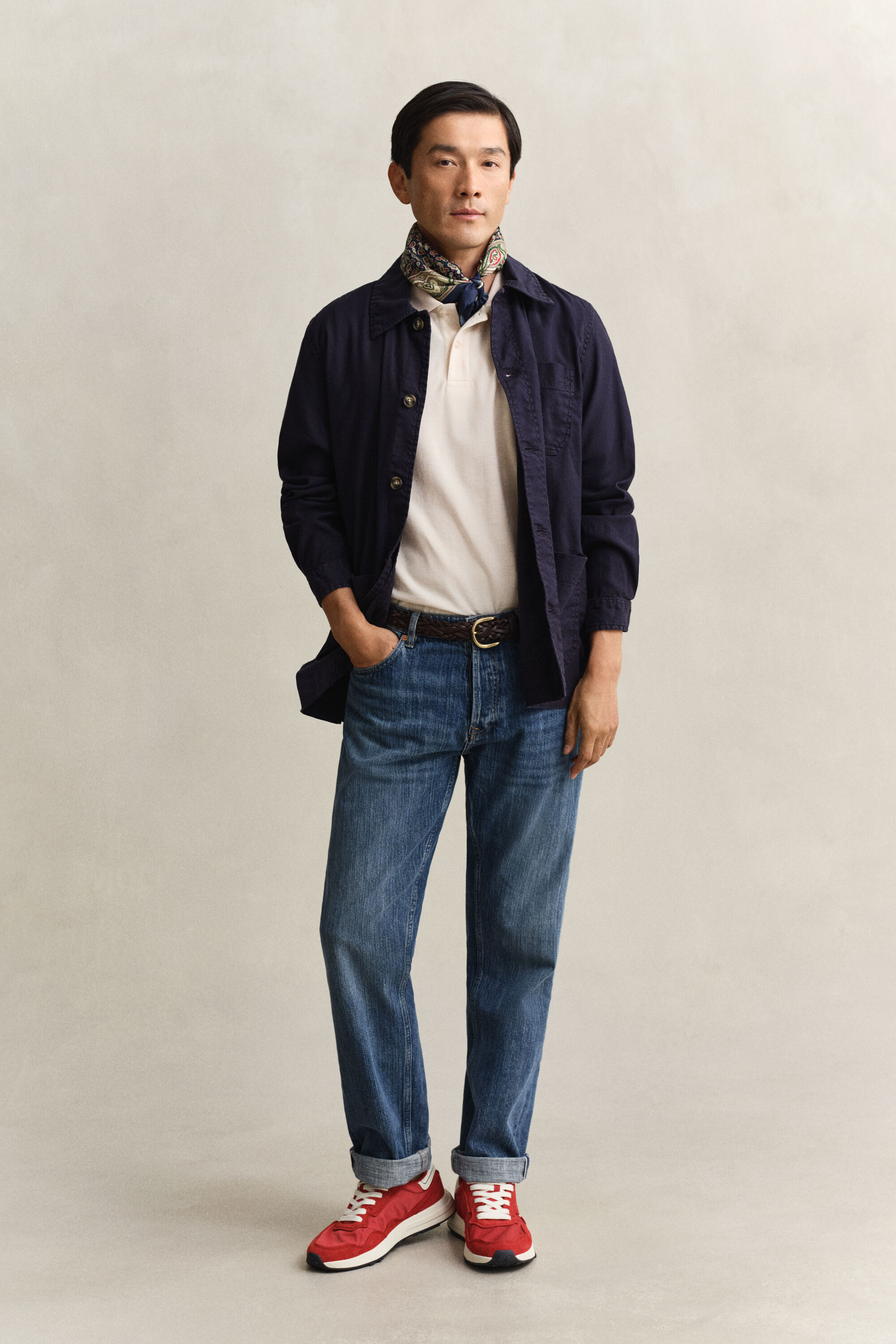 Polo a righe testurizzata