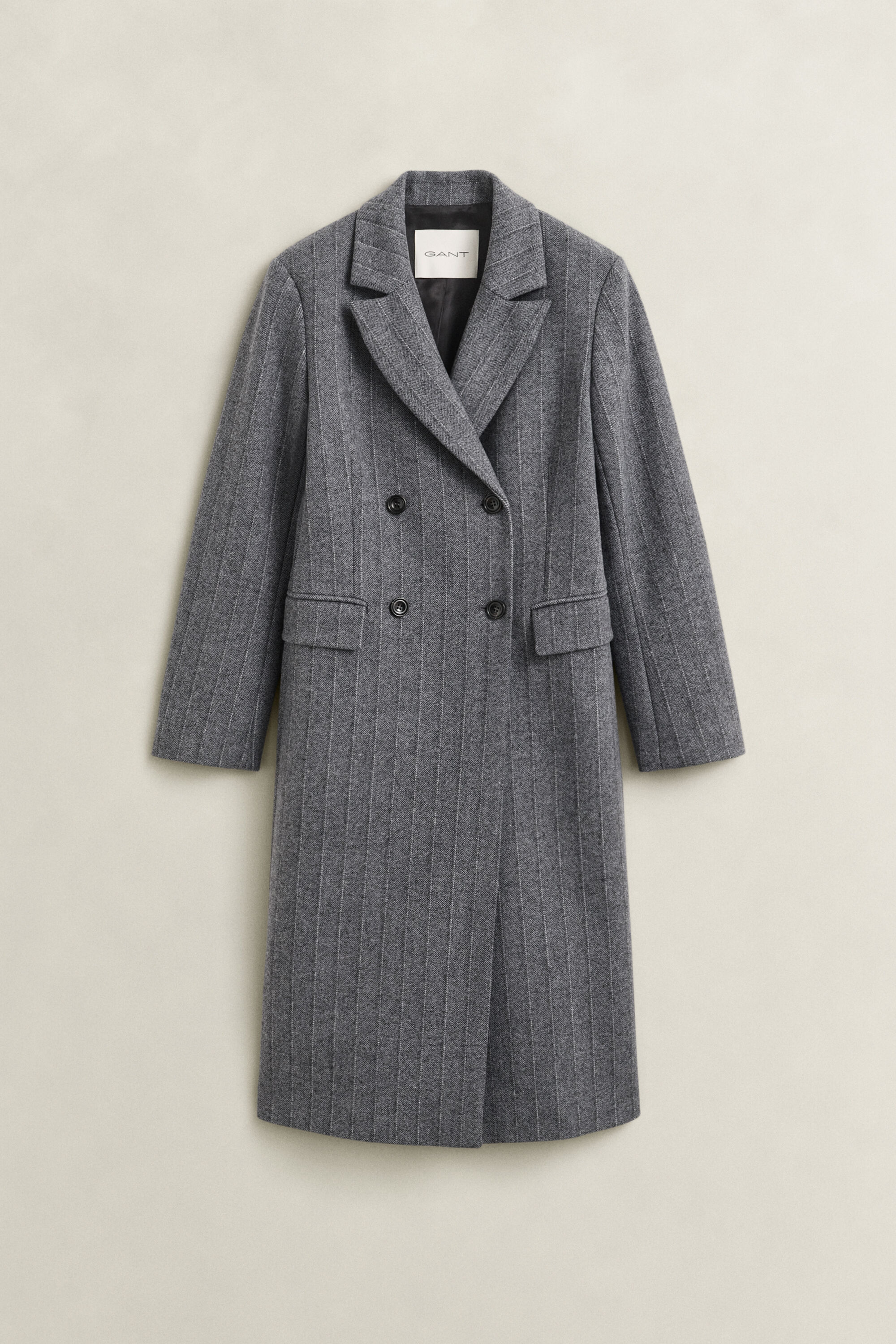 Cappotto misto lana a righe