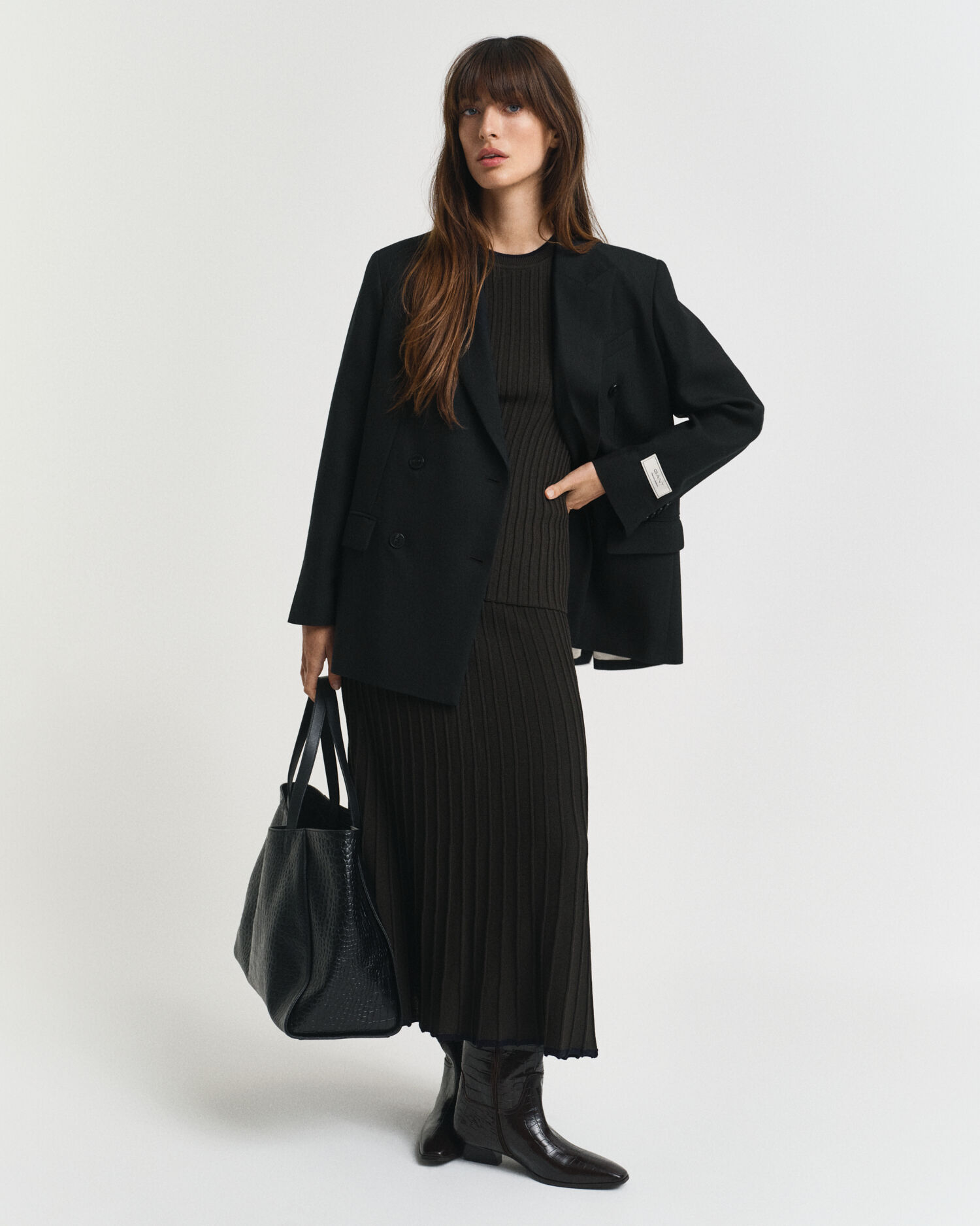 Maglia a maniche corte con coste a contrasto