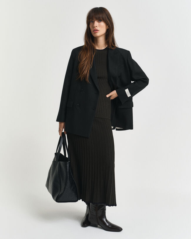 Maglia a maniche corte con coste a contrasto