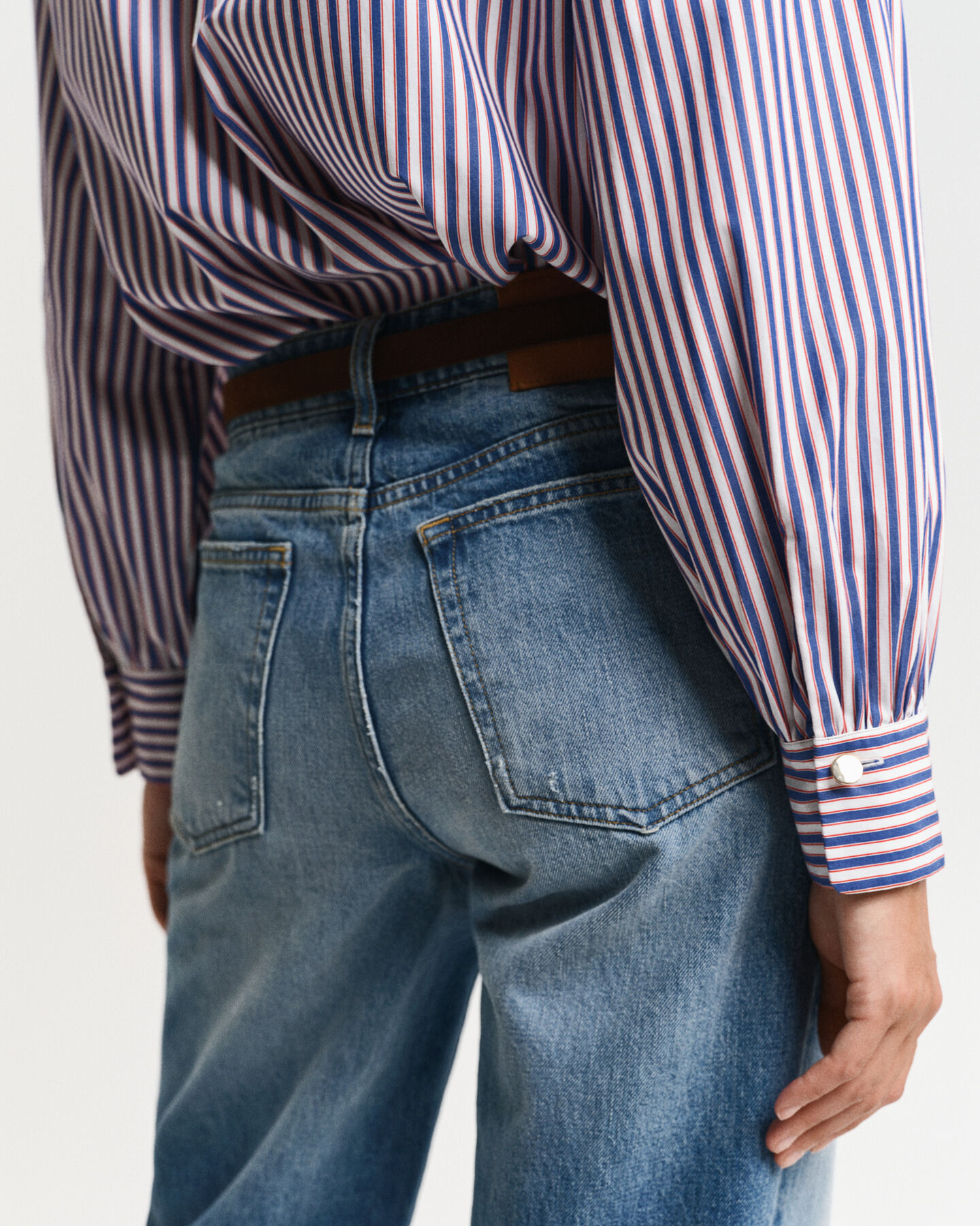 Camicia a righe manica ampia relaxed fit