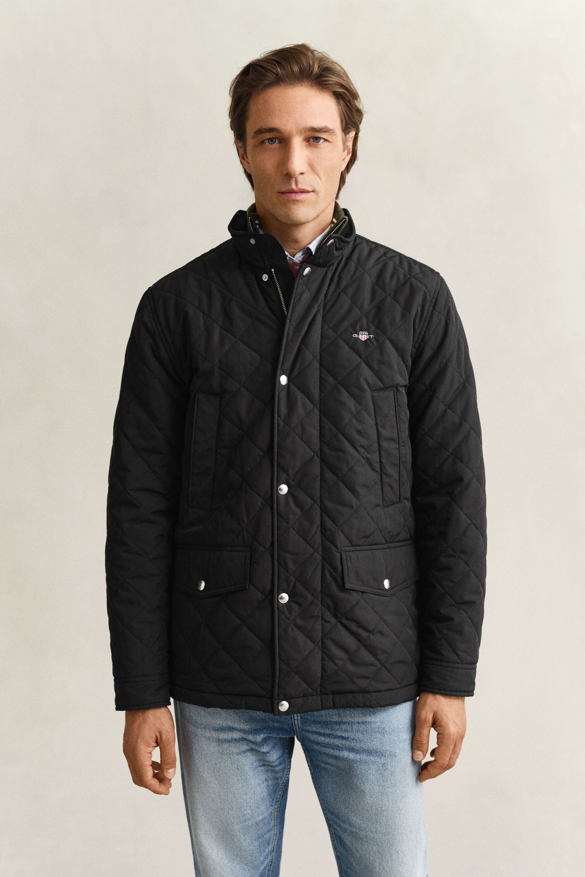 Piumino trapuntato Windcheater di media lunghezza