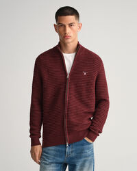 Maglia in cotone Texture con zip lunga