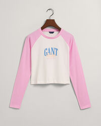 Maglia corta a maniche lunghe a contrasto Teen Girls