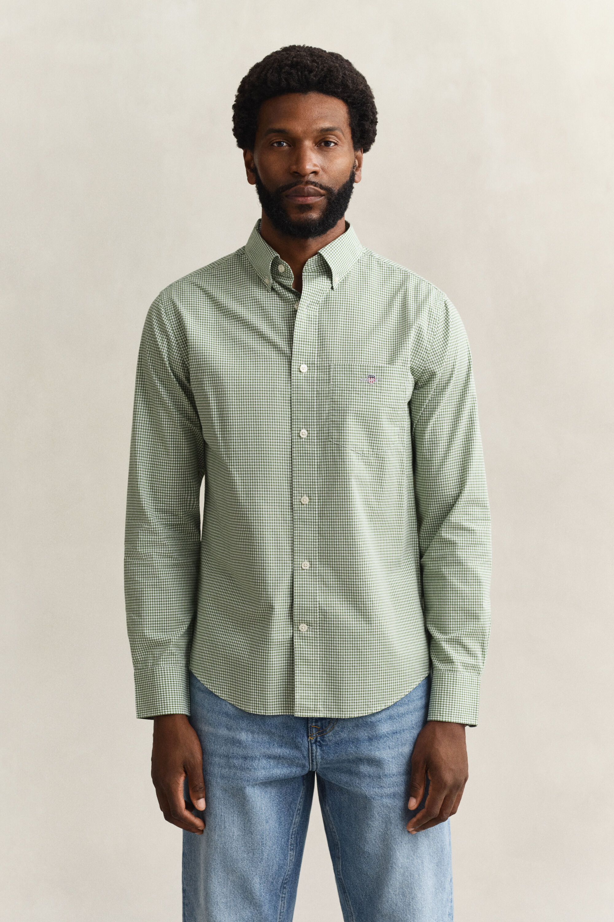 Camicia classica in popeline percalle