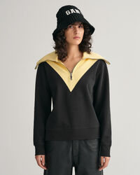 Felpa a blocchi di colore con zip corta