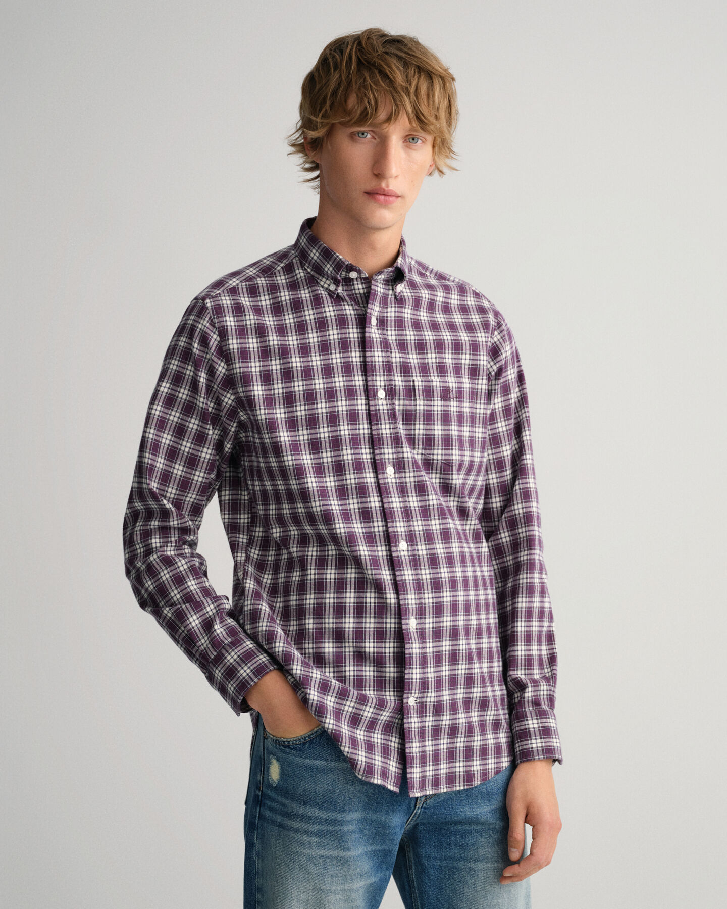 Camicia a quadri in flanella regular fit