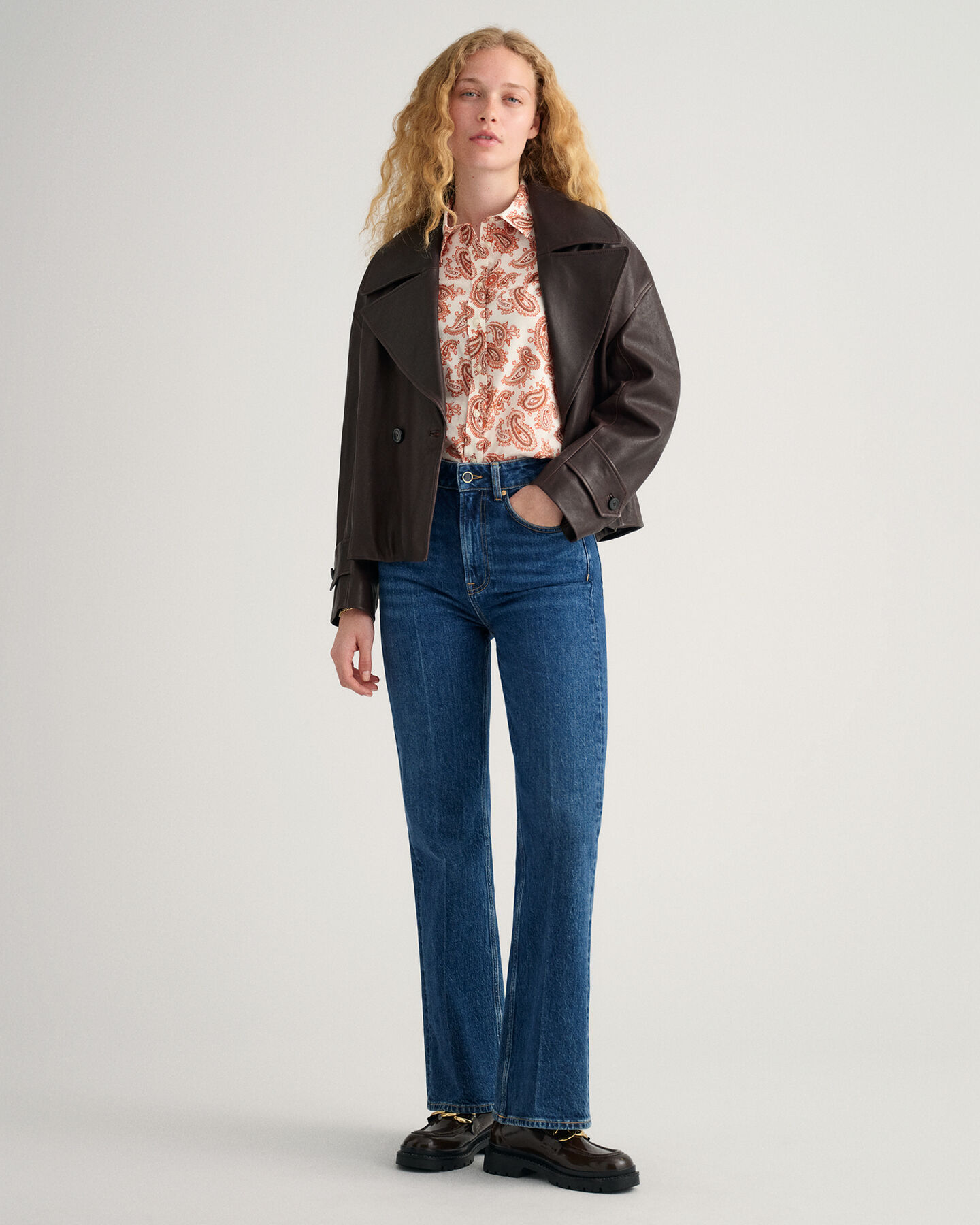 Camicia in voile di cotone Paisley regular fit