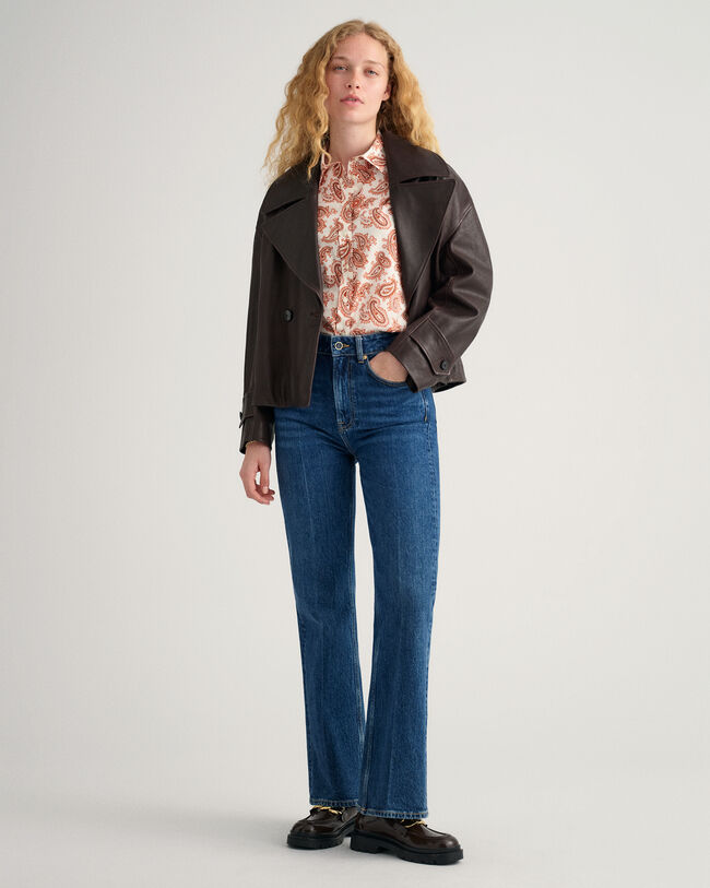 Camicia in voile di cotone Paisley regular fit