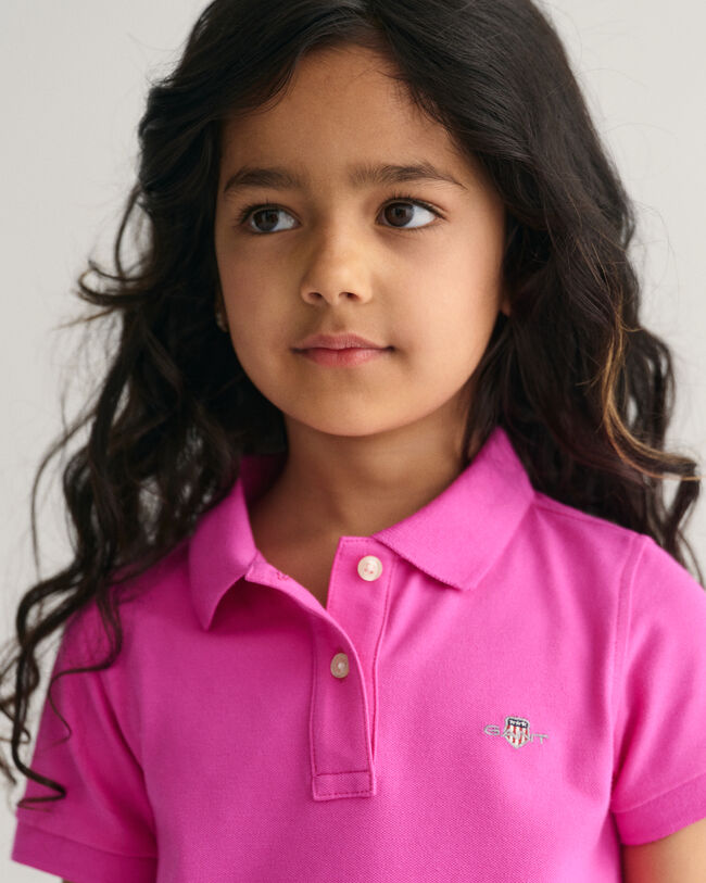 Abito a balze in piqu&eacute; a maniche corte Girls