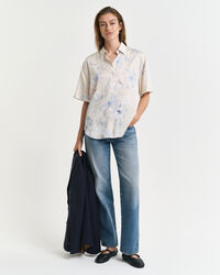 Camicia a maniche corte con stampa floreale regular fit