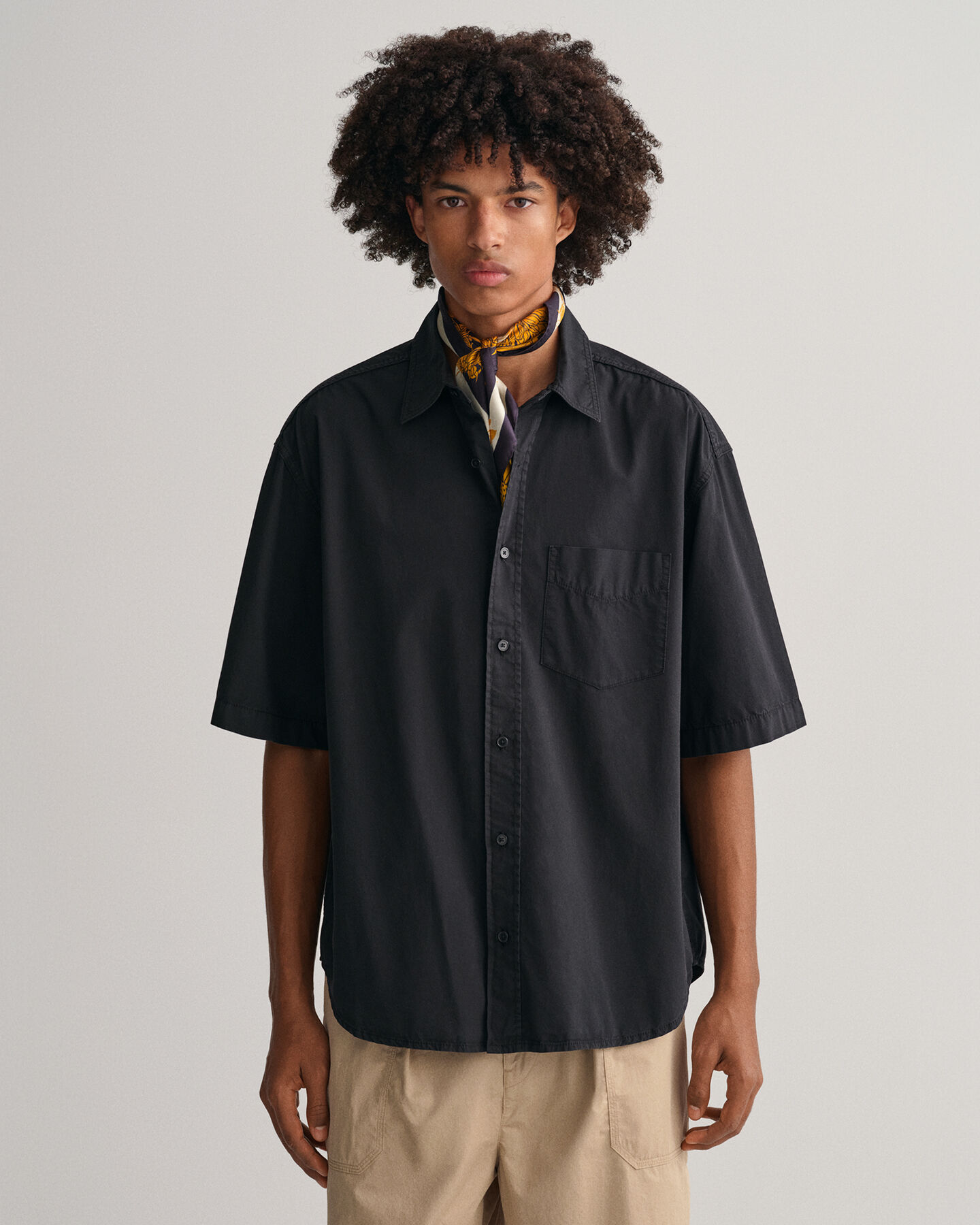 Camicia a maniche corte effetto sbiadito oversize