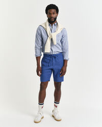 Pantaloncini con coulisse in lino relaxed fit