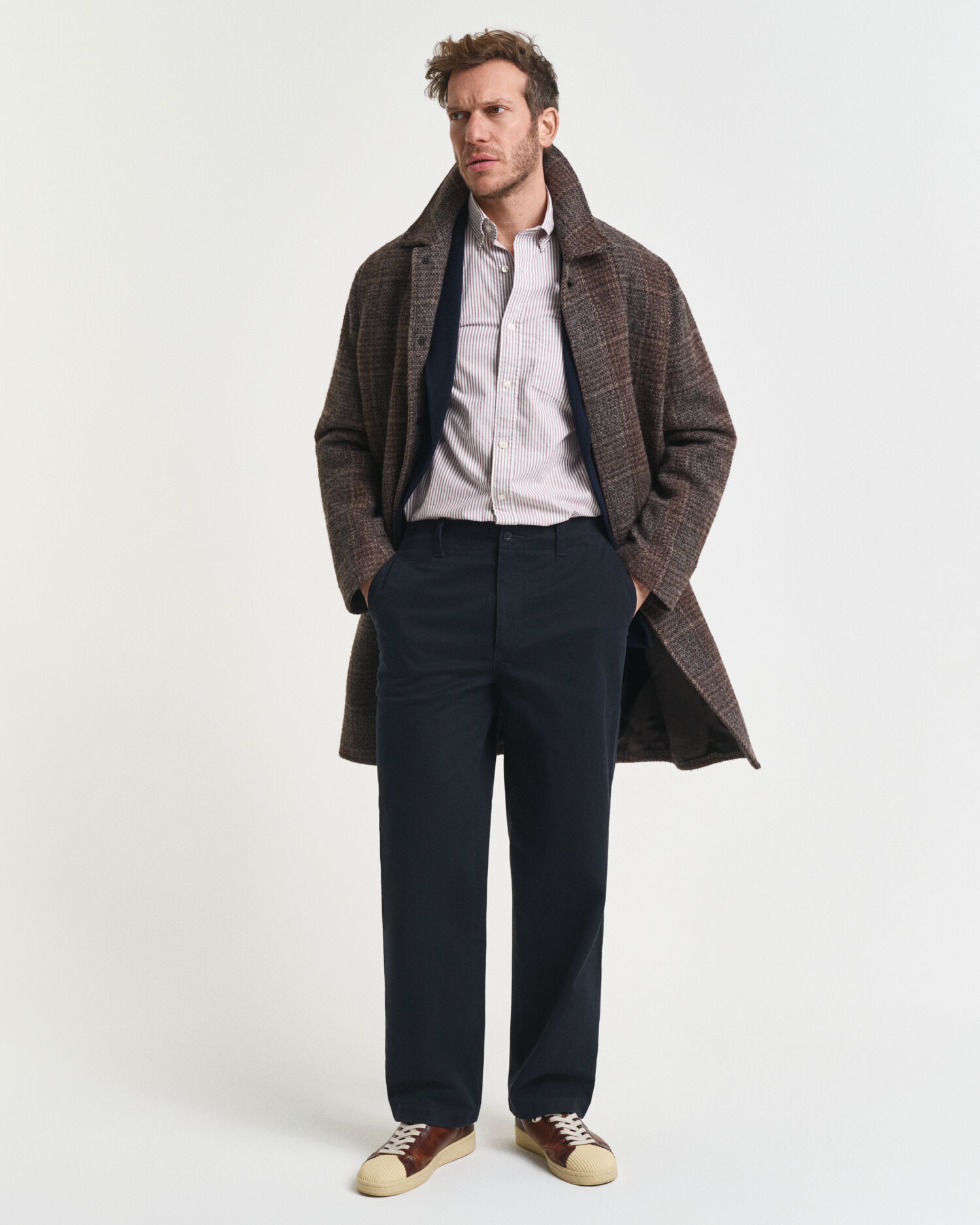 Camicia Oxford classica a righe Banker regular fit