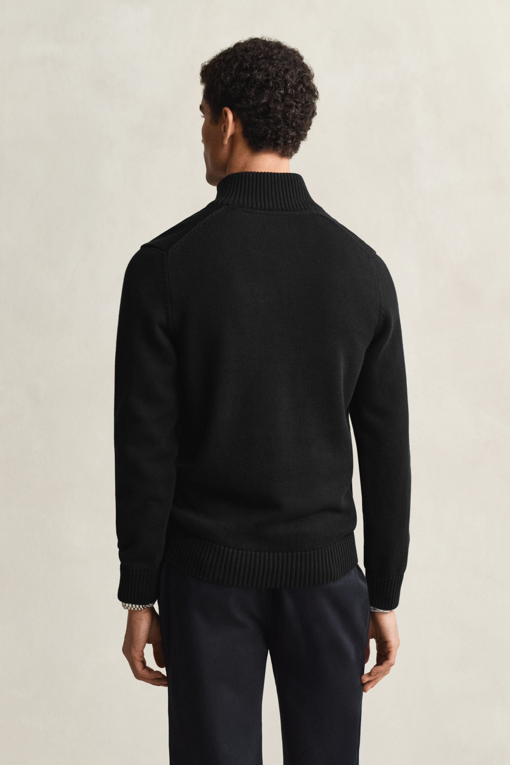 Maglia in cotone casual con zip corta