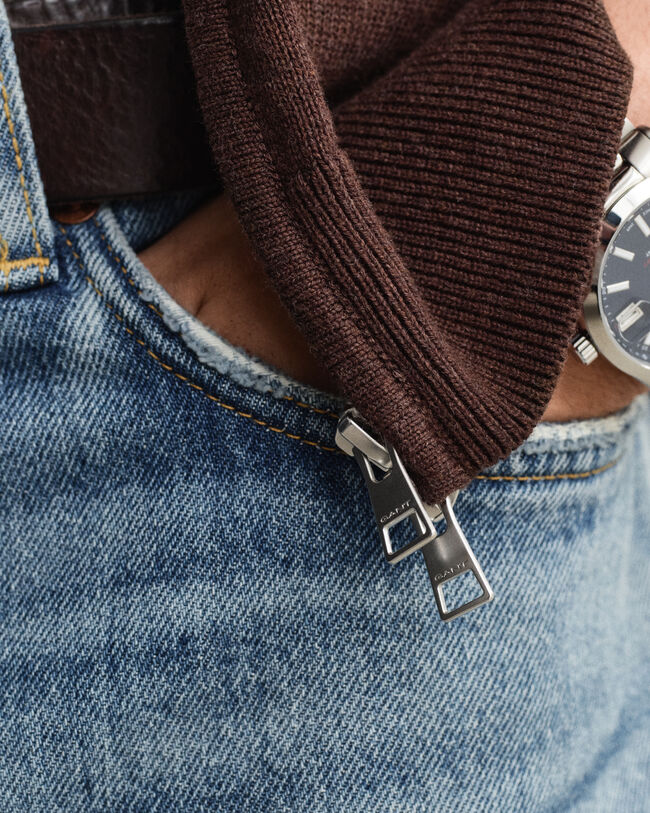 Cardigan in cotone casual con zip